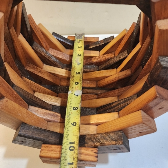 Vintage Wood Block Basket decor - Picture 11 of 11